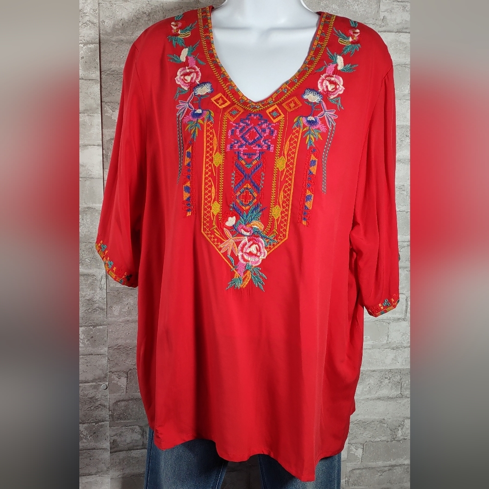 Komili Embroidered Rayon Top